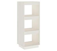 vidaXL Pin Massif Bibliothèque Séparateur de Pièce Cloison de Séparation Armoire à Livres Etagère de Rangement Salon Intérieur Blanc 40x35x103 cm