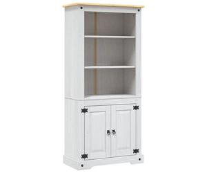 vidaXL Pin Placard Mexicain Buffet Bibliothèque Vitrine Armoire de Rangement Salle de Séjour Salle à Manger Couloir Blanc 282624