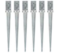 vidaXL Piquets au sol 6 pcs Argenté 8x8x76 cm Acier galvanisé