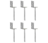 vidaXL Piquets de clôture 6 pièces argenté 8x6x30 cm acier galvanisé