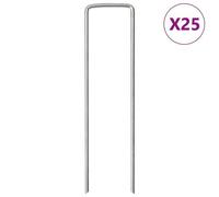 Vidaxl Piquets De Sol En Forme De U 25 Pcs 15x3,5 Cm Acier Galvanisé