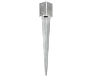 vidaXL Piquets de terre 6 pcs argent 9×9×75 cm Acier galvanisé