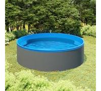 vidaXL Piscine avec écumoire suspendue et pompe 350x90 cm Gris
