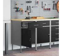 vidaXL Placard de travail 2 pcs Noir et gris 100 x 55 x 85 cm