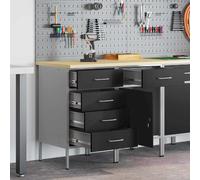 vidaXL Établi avec tiroirs 2 pcs noir et gris 100 x 55 x 85 cm