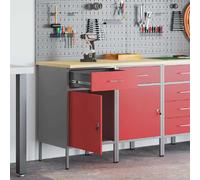 vidaXL Établi avec tiroirs 2 pcs rouge et gris 100 x 55 x 85 cm