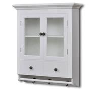 vidaXL Placard mural de cuisine avec porte en verre Bois blanc 241374