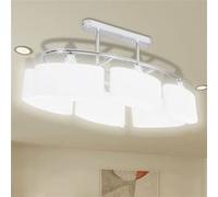 vidaXL Plafondlamp met ellipsvormige glazen kappen 6xE14 240989 Blanc G