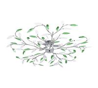 vidaXL Plafonnier à bras en cristal acrylique 5 ampoules E14 Vert