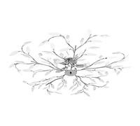 vidaXL Plafonnier à Bras Feuille en Cristal Acrylique Lustre Lampe Suspendue Luminaire d'Intérieur Salon Chambre à Coucher 5 Ampoules E14 Blanc