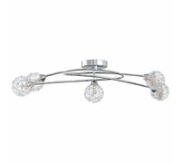 vidaXL Plafonnier avec Abat-jour en Maille Métallique pour 5 LED G9 Lustre Lampe Suspendue Eclairage Luminaire Salon Salle de Séjpur Intérieur Maison