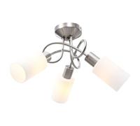 Vidaxl Plafonnier Avec Abat-Jour En Verre 3 Ampoules E14 Blanc Cône