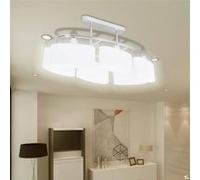 vidaXL Plafonnier avec abat-jours en verre ellipsoïde 4 pcs E14 Blanc G