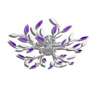 vidaXL Plafonnier avec bras en acrylique Violet et blanc 5ampoules E14