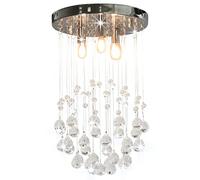 vidaXL Plafonnier avec perles de cristal Argenté Sphère 3 ampoules G9