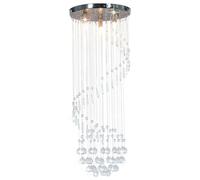 Vidaxl Plafonnier Avec Perles De Cristal Argenté Spirale G9