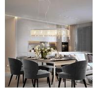 vidaXL Plafonnier 50860 – Suspension lustre perles de cristal pour salon/bureau – Gris
