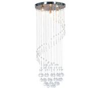 vidaXL Plafonnier avec perles de cristal spirale G9 Argenté