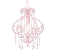 vidaXL Plafonnier avec perles Rose Rond E14