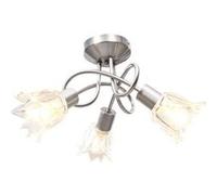 vidaXL Plafonnier et Abat-jour Lustre Lampe Suspendue Luminaire d'Intérieur Salon Chambre à Coucher Verre Transparent 3 289227 Gris G