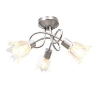 Vidaxl Plafonnier Et Abat-Jour Verre Transparent 3 Ampoules E14 Tulipe