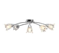 vidaXL Plafonnier Tulipe 5x E14 - Chrome