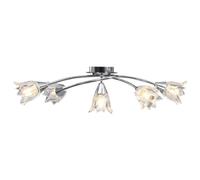 vidaXL Plafonnier Tulipe 5x E14 - Chrome