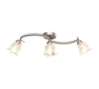 vidaXL Plafonnier tulipe verre 3 ampoules