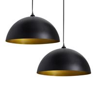 Vidaxl Plafonniers 2 Pcs Hauteur Réglable Semi-Sphérique Noir