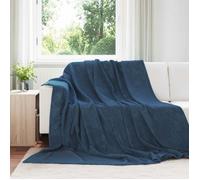 VIDAXL Plaid / Couverture polaire bleu marine 220 x 240 cm