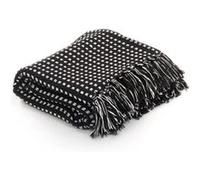 vidaXL Couverture coton à carrés 220x250 cm - Noir
