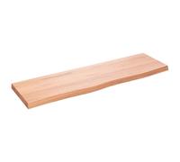 vidaXL Plan de toilette brun clair 100x30x(2-4) cm Bois massif traité