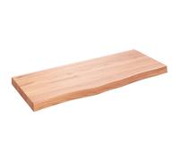 vidaXL Plan de toilette brun clair 100x40x(2-6) cm Bois massif traité