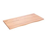 vidaXL Plan de toilette brun clair 100x50x2 cm Bois massif traité