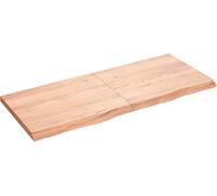 vidaXL Plan de toilette brun clair 120x50x(2-4) cm Bois massif traité