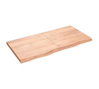 vidaXL Plan de toilette bord vivant Bois massif traité Brun clair 120x60x(2-4) cm