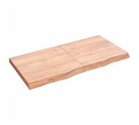 vidaXL Plan de toilette brun clair 120x60x(2-6) cm Bois massif traité