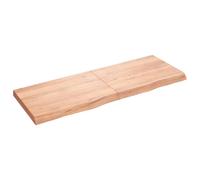 vidaXL Plan de toilette brun clair 140x50x(2-6) cm Bois massif traité