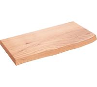 vidaXL Plan de toilette brun clair 60x30x(2-4) cm Bois massif traité