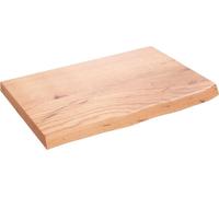 vidaXL Plan de toilette brun clair 60x40x(2-4) cm Bois massif traité