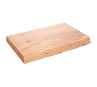 vidaXL Plan de toilette brun clair 60x40x(2-6) cm Bois massif traité