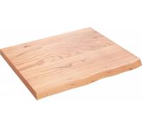 vidaXL Plan de toilette brun clair 60x50x(2-4) cm Bois massif traité