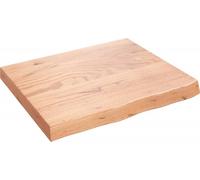 vidaXL Plan de toilette brun clair 60x50x(2-6) cm Bois massif traité