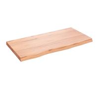vidaXL Plan de toilette brun clair 80x40x(2-4) cm Bois massif traité