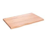 vidaXL Plan de toilette brun clair 80x50x(2-4) cm Bois massif traité