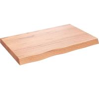 vidaXL Plan de toilette brun clair 80x50x(2-6) cm Bois massif traité