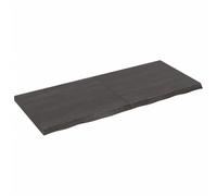 vidaXL Plan de toilette brun foncé 120x50x(2-4)cm bois massif