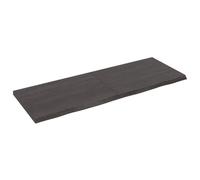 vidaXL Plan de toilette brun foncé 140x50x(2-4)cm bois massif