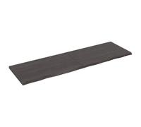 vidaXL Plan de toilette brun foncé 200x60x(2-4)cm bois massif