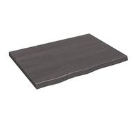 vidaXL Plan de toilette brun foncé 80x60x(2-4)cm Bois massif traité